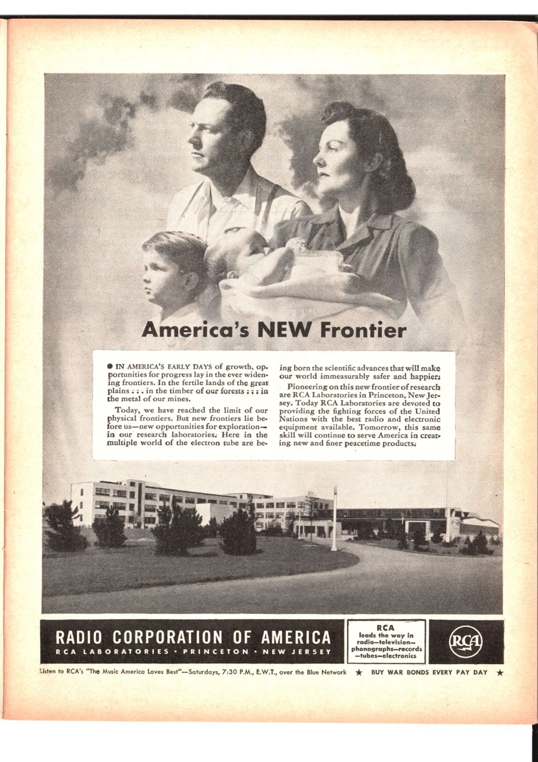 1944 Ad Radio Corporation America Princeton New Jersey World War